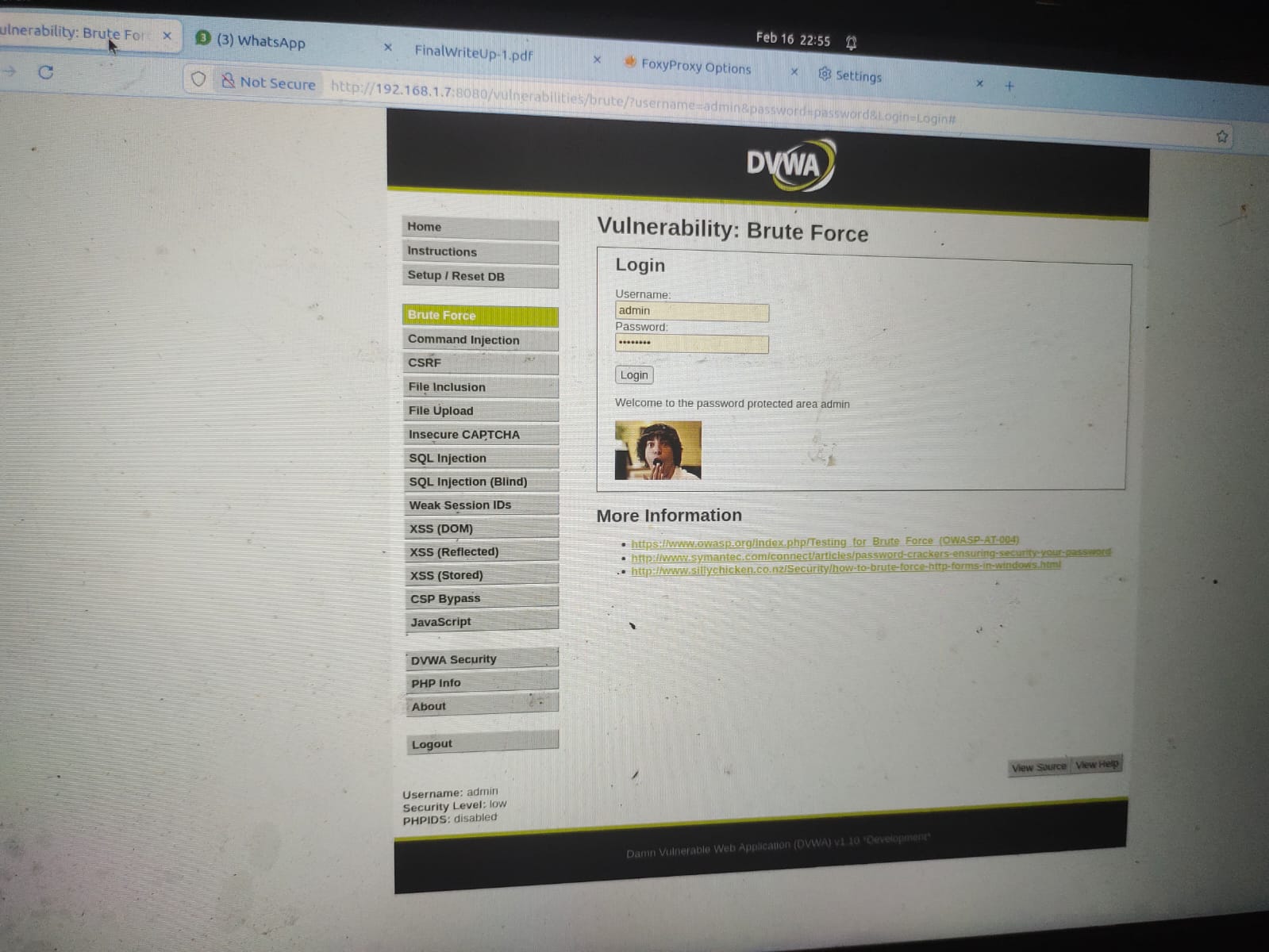 DVWA Vulnerability Testing